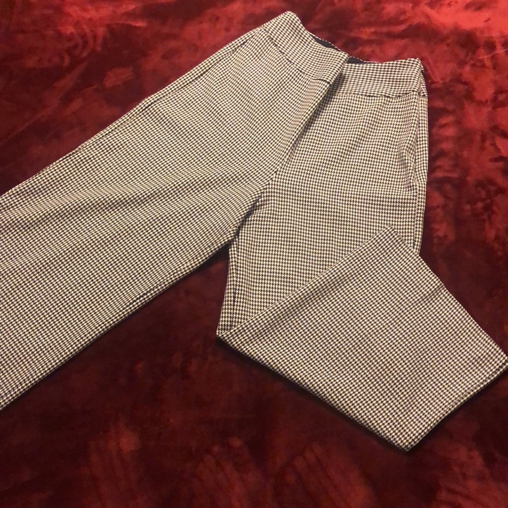 Express Textured Houndstooth Columnist Slime Pants - image 2